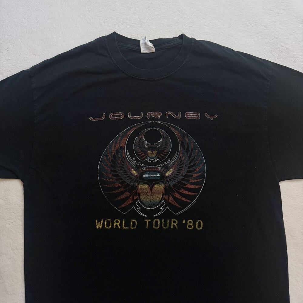Vintage Journey Band World Tour 80 Tshirt Short Sleeve Size XLT 100% Cotton